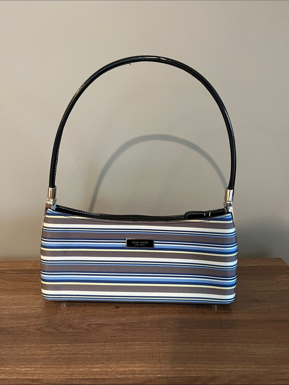 Kate Spade Striped Shoulder Bag in Navy and White